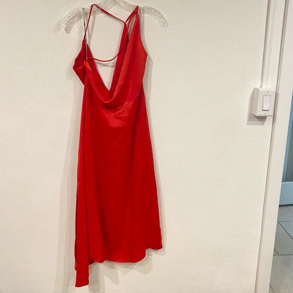 ASOS DESIGN drape front midi slip dress with wrap skirt Size 4 EUC - Picture 3 of 3